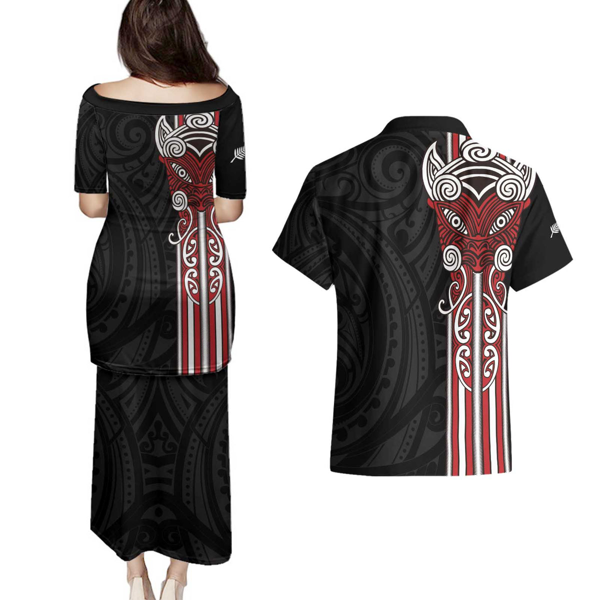 Toitu Te Reo Maori Toitu Te Whenua Toitu Te Tiriti Couples Matching Puletasi and Hawaiian Shirt Maori Warrior New Zealand LT01 - Polynesian Pride