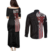 Toitu Te Reo Maori Toitu Te Whenua Toitu Te Tiriti Couples Matching Puletasi and Long Sleeve Button Shirt Maori Warrior New Zealand LT01 - Polynesian Pride