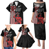 Toitu Te Reo Maori Toitu Te Whenua Toitu Te Tiriti Family Matching Puletasi and Hawaiian Shirt Maori Warrior New Zealand LT01 - Polynesian Pride
