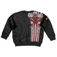 Toitu Te Reo Maori Toitu Te Whenua Toitu Te Tiriti Kid Ugly Christmas Sweater Maori Warrior LT01 - Polynesian Pride
