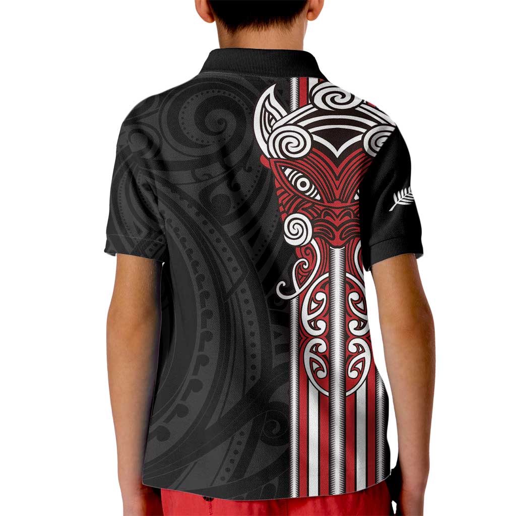 Toitu Te Reo Maori Toitu Te Whenua Toitu Te Tiriti Kid Polo Shirt Maori Warrior New Zealand LT01 - Polynesian Pride