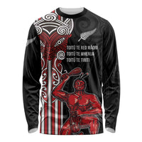 Toitu Te Reo Maori Toitu Te Whenua Toitu Te Tiriti Long Sleeve Shirt Maori Warrior New Zealand LT01 Unisex Black - Polynesian Pride