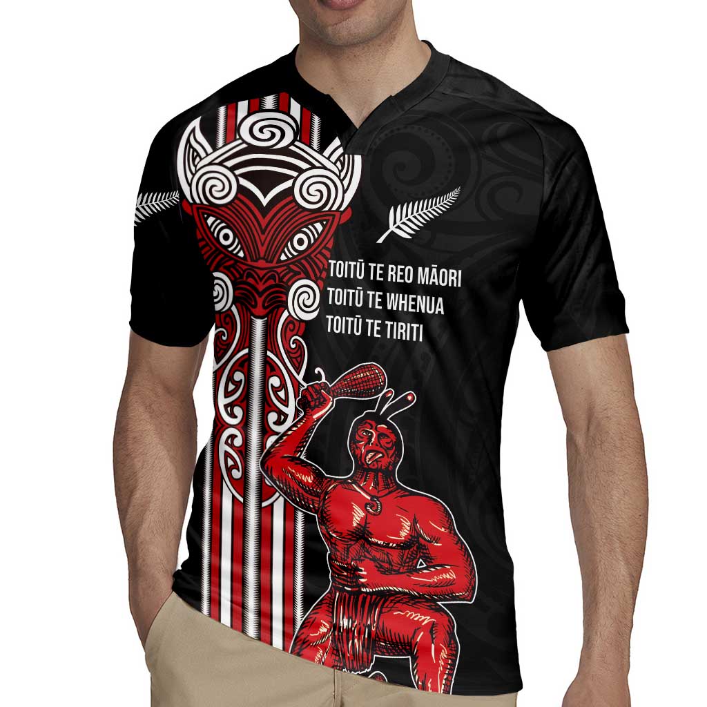 Toitu Te Reo Maori Toitu Te Whenua Toitu Te Tiriti Rugby Jersey Maori Warrior New Zealand LT01 - Polynesian Pride