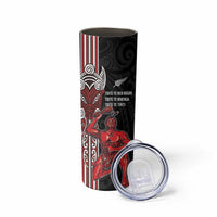 Toitu Te Reo Maori Toitu Te Whenua Toitu Te Tiriti Skinny Tumbler Maori Warrior LT01 - Polynesian Pride