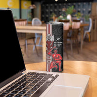 Toitu Te Reo Maori Toitu Te Whenua Toitu Te Tiriti Skinny Tumbler Maori Warrior LT01 - Polynesian Pride