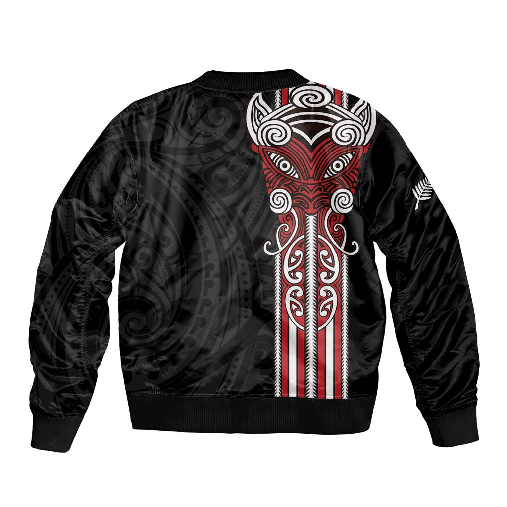 Toitu Te Reo Maori Toitu Te Whenua Toitu Te Tiriti Sleeve Zip Bomber Jacket Maori Warrior New Zealand LT01 - Polynesian Pride