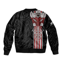 Toitu Te Reo Maori Toitu Te Whenua Toitu Te Tiriti Sleeve Zip Bomber Jacket Maori Warrior New Zealand LT01 - Polynesian Pride
