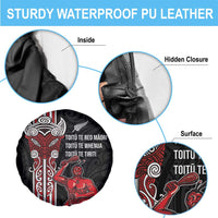 Toitu Te Reo Maori Toitu Te Whenua Toitu Te Tiriti Spare Tire Cover Maori Warrior New Zealand LT01 - Polynesian Pride