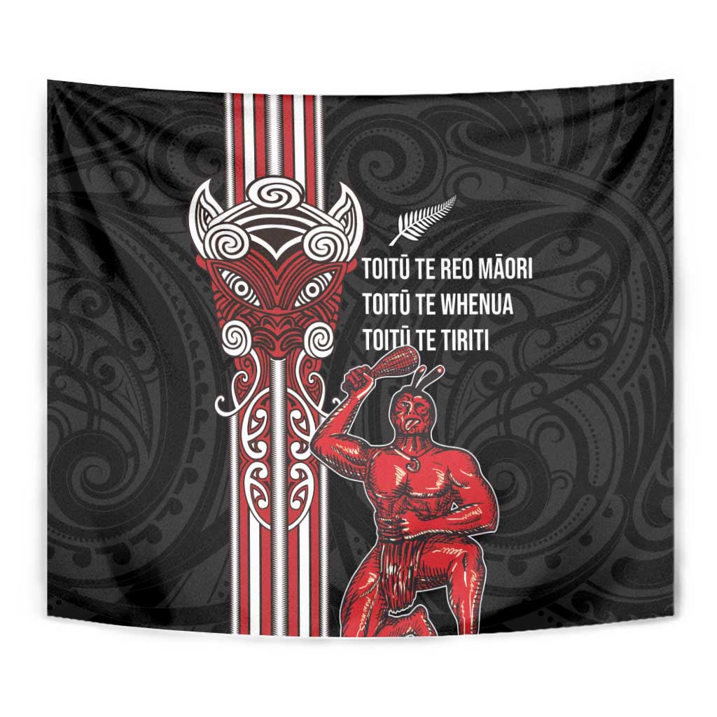 Toitu Te Reo Maori Toitu Te Whenua Toitu Te Tiriti Tapestry Maori Warrior New Zealand LT01 - Polynesian Pride