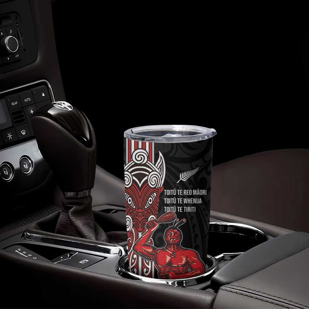 Toitu Te Reo Maori Toitu Te Whenua Toitu Te Tiriti Tumbler Cup Maori Warrior LT01 - Polynesian Pride