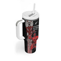 Toitu Te Reo Maori Toitu Te Whenua Toitu Te Tiriti Tumbler With Handle Maori Warrior LT01 - Polynesian Pride
