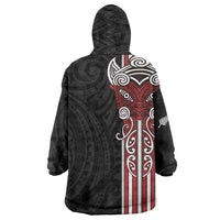 Toitu Te Reo Maori Toitu Te Whenua Toitu Te Tiriti Wearable Blanket Hoodie Maori Warrior New Zealand LT01 - Polynesian Pride