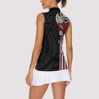 Toitu Te Reo Maori Toitu Te Whenua Toitu Te Tiriti Women Sleeveless Polo Shirt Maori Warrior New Zealand LT01 - Polynesian Pride