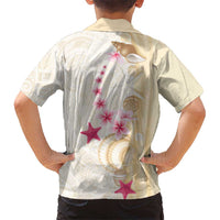 Beige Frangipani Sea Shell Family Matching Mermaid Dress and Hawaiian Shirt Starfish Polynesian Pattern LT01 - Polynesian Pride
