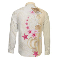 Beige Frangipani Sea Shell Family Matching Mermaid Dress and Hawaiian Shirt Starfish Polynesian Pattern LT01 - Polynesian Pride