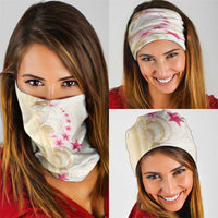 Beige Frangipani Sea Shell Neck Gaiter Starfish Polynesian Pattern - Polynesian Pride