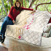 Beige Frangipani Sea Shell Quilt Starfish Polynesian Pattern - Polynesian Pride