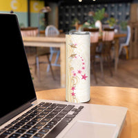 Beige Frangipani Sea Shell Skinny Tumbler Starfish Polynesian Pattern LT01 - Polynesian Pride