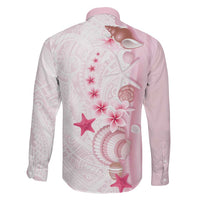 Pink Plumeria Sea Shell Family Matching Off Shoulder Maxi Dress and Hawaiian Shirt Starfish Polynesian Pattern LT01 - Polynesian Pride