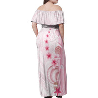 Pink Plumeria Sea Shell Family Matching Off Shoulder Maxi Dress and Hawaiian Shirt Starfish Polynesian Pattern LT01 - Polynesian Pride