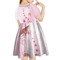 Pink Plumeria Sea Shell Kid Short Sleeve Dress Starfish Polynesian Pattern LT01 - Polynesian Pride