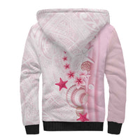 Pink Plumeria Sea Shell Sherpa Hoodie Starfish Polynesian Pattern LT01 - Polynesian Pride