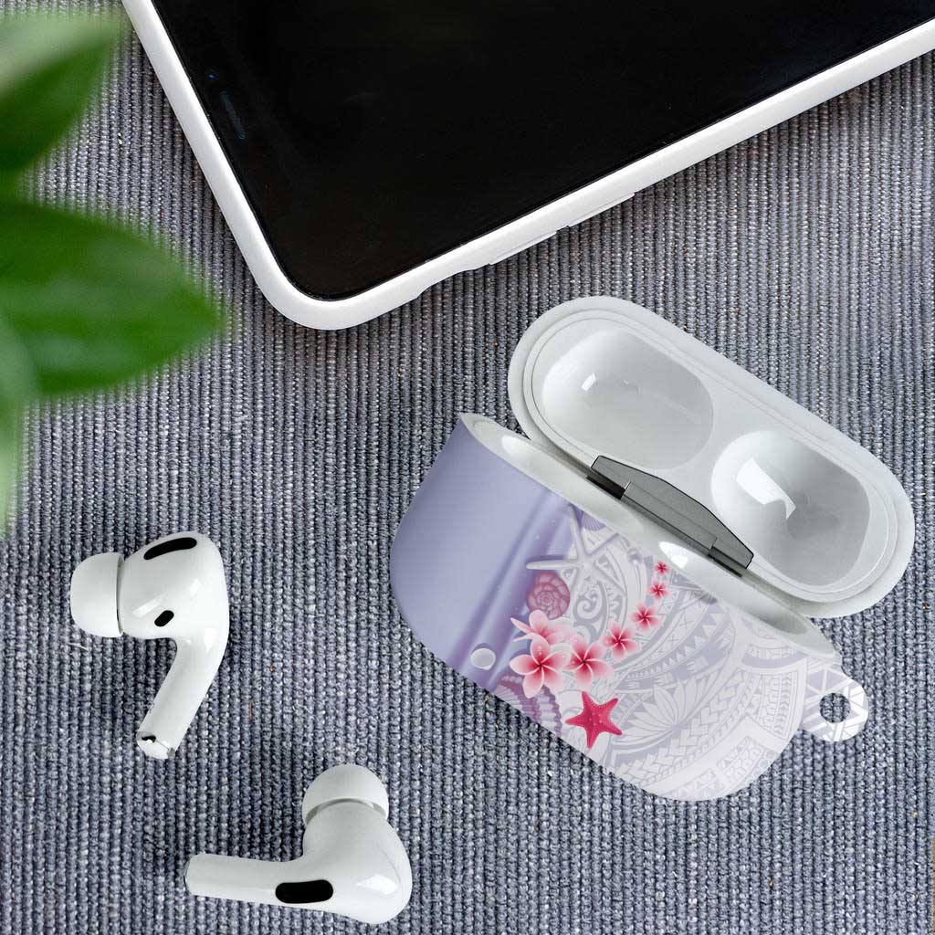 Purple Plumeria Sea Shell AirPods Case Starfish Polynesian Pattern - Polynesian Pride