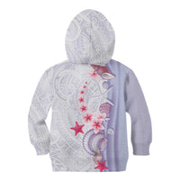 Purple Plumeria Sea Shell Kid Hoodie Starfish Polynesian Pattern - Polynesian Pride