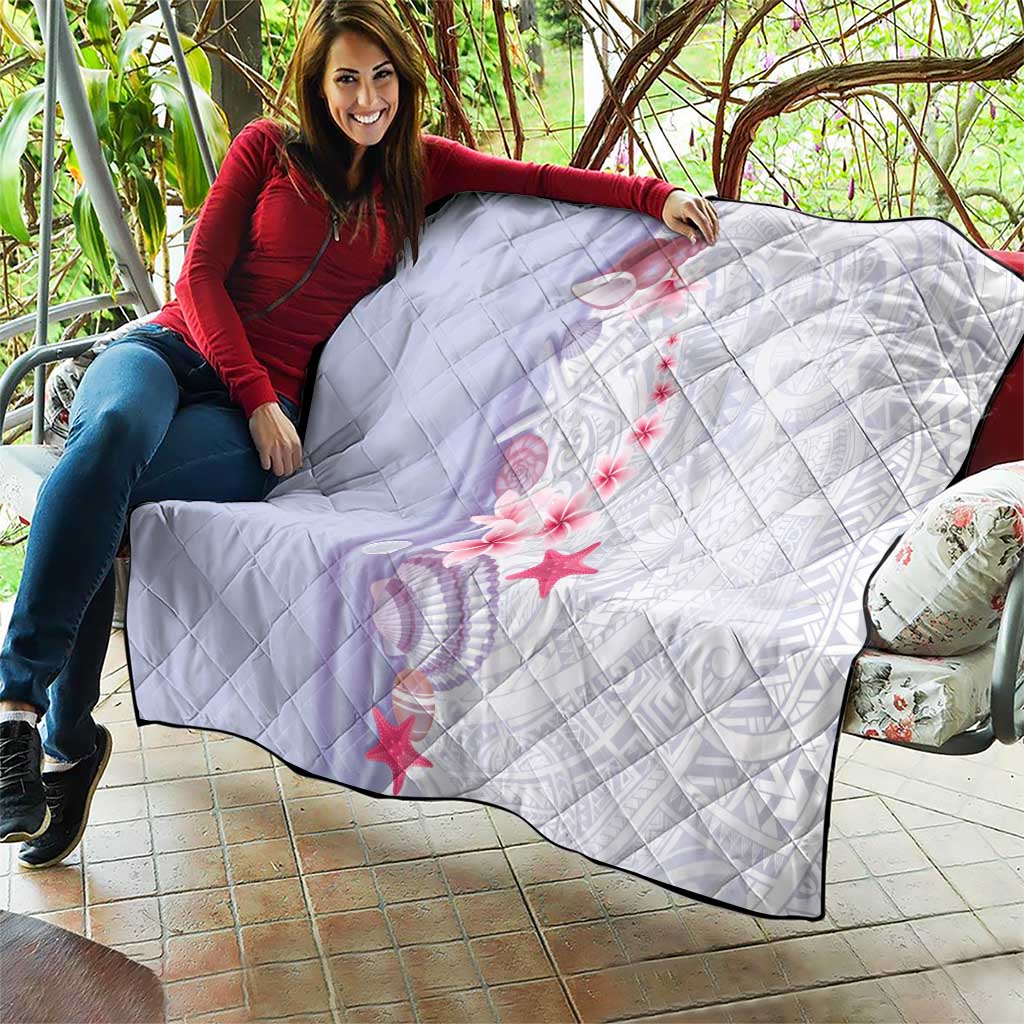 Purple Plumeria Sea Shell Quilt Starfish Polynesian Pattern - Polynesian Pride