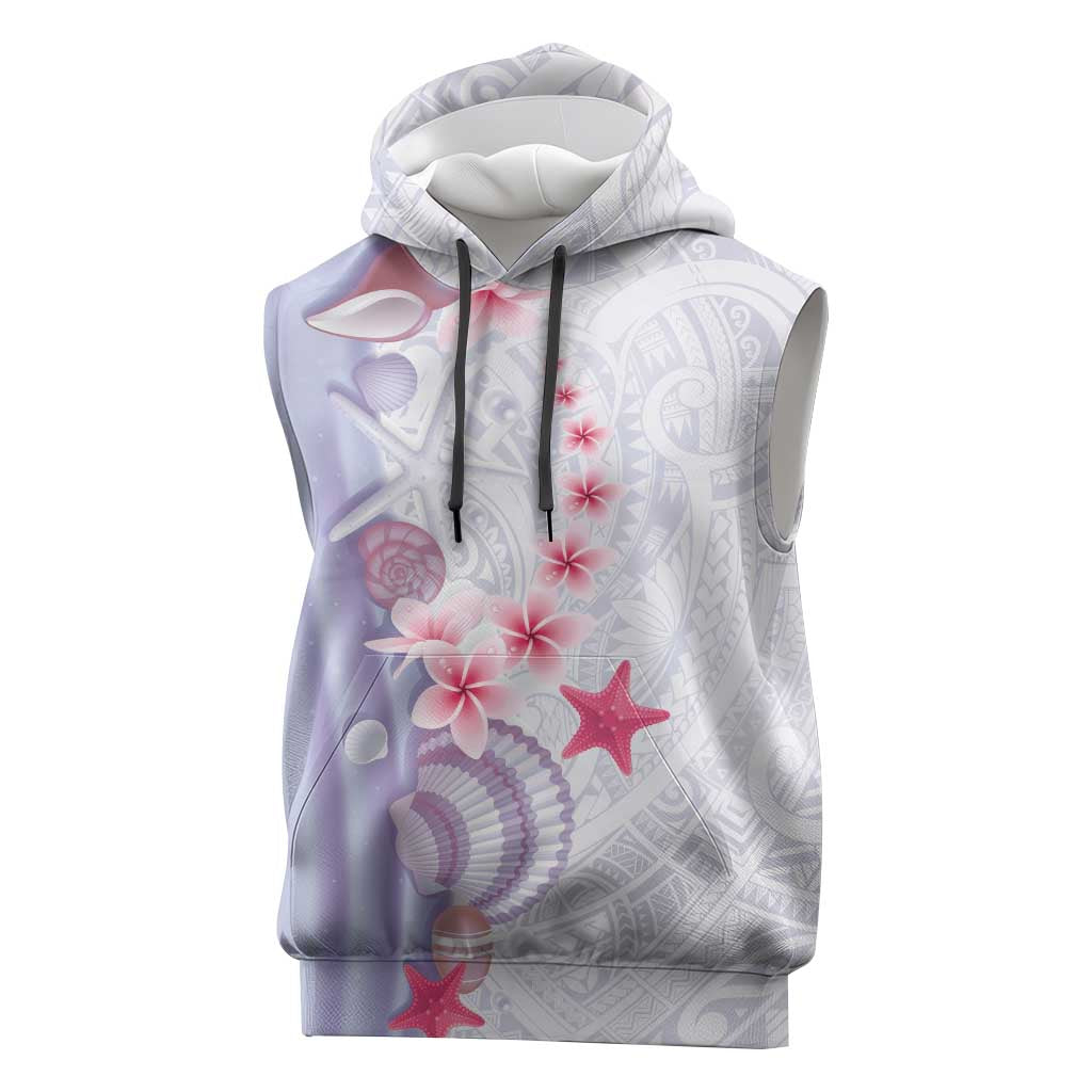 Purple Plumeria Sea Shell Sleeveless Hoodie Starfish Polynesian Pattern LT01 Purple - Polynesian Pride