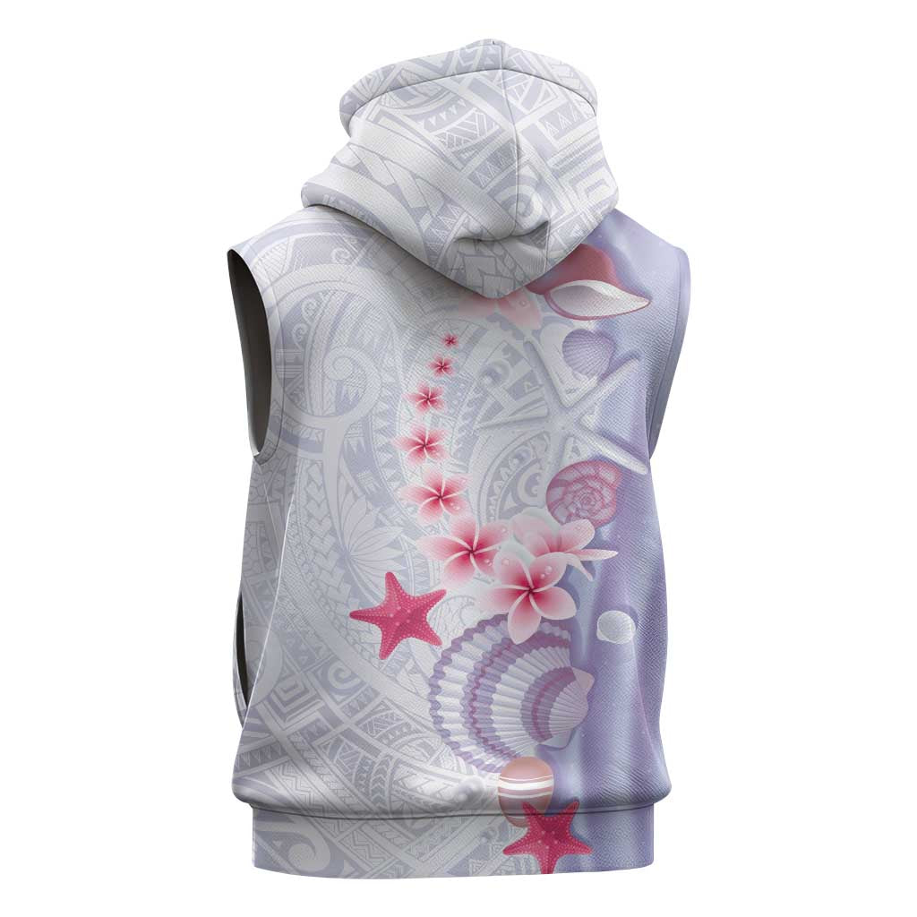 Purple Plumeria Sea Shell Sleeveless Zip Hoodie Starfish Polynesian Pattern LT01 - Polynesian Pride