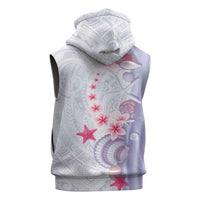 Purple Plumeria Sea Shell Sleeveless Zip Hoodie Starfish Polynesian Pattern LT01 - Polynesian Pride