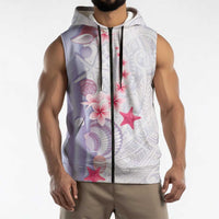 Purple Plumeria Sea Shell Sleeveless Zip Hoodie Starfish Polynesian Pattern LT01 - Polynesian Pride