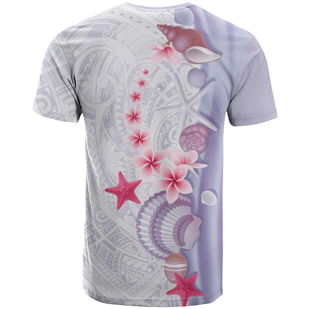 Purple Plumeria Sea Shell T Shirt Starfish Polynesian Pattern - Polynesian Pride