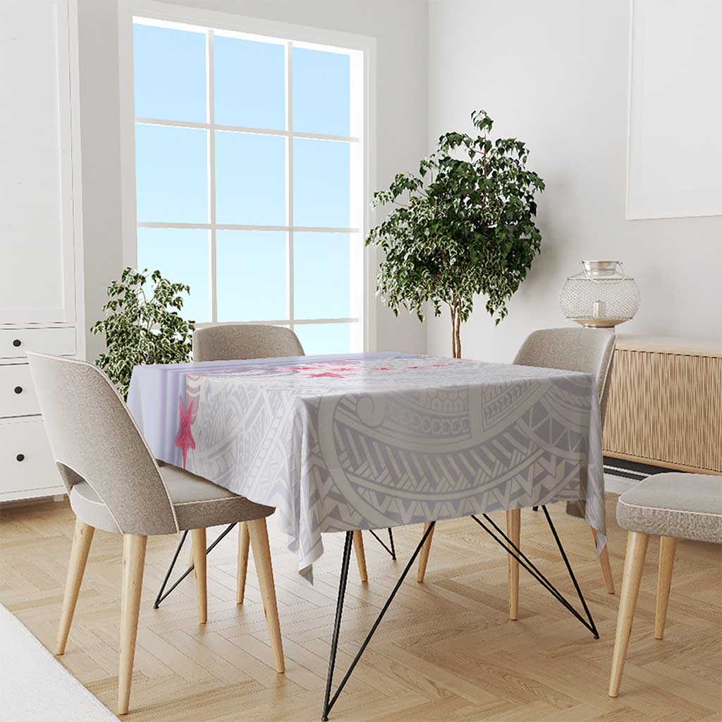 Purple Plumeria Sea Shell Tablecloth Starfish Polynesian Pattern - Polynesian Pride