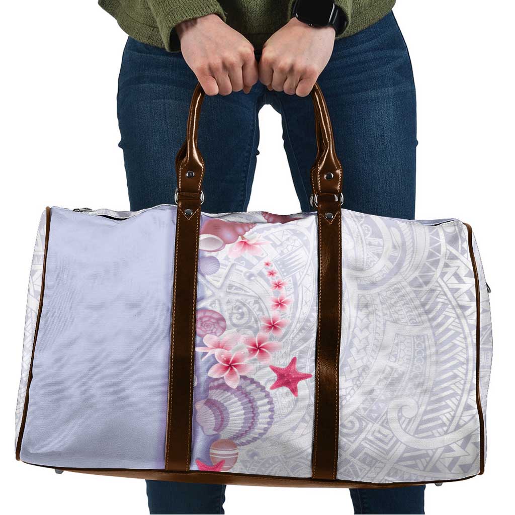 Purple Plumeria Sea Shell Travel Bag Starfish Polynesian Pattern - Polynesian Pride