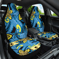 Plumeria Polynesian Pattern Car Seat Cover Unique Fantasy Blue Yellow LT01 One Size Blue - Polynesian Pride