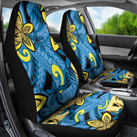 Plumeria Polynesian Pattern Car Seat Cover Unique Fantasy Blue Yellow LT01 - Polynesian Pride