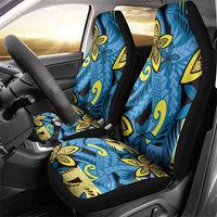 Plumeria Polynesian Pattern Car Seat Cover Unique Fantasy Blue Yellow LT01 - Polynesian Pride