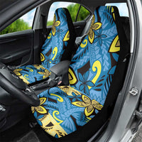 Plumeria Polynesian Pattern Car Seat Cover Unique Fantasy Blue Yellow LT01 - Polynesian Pride