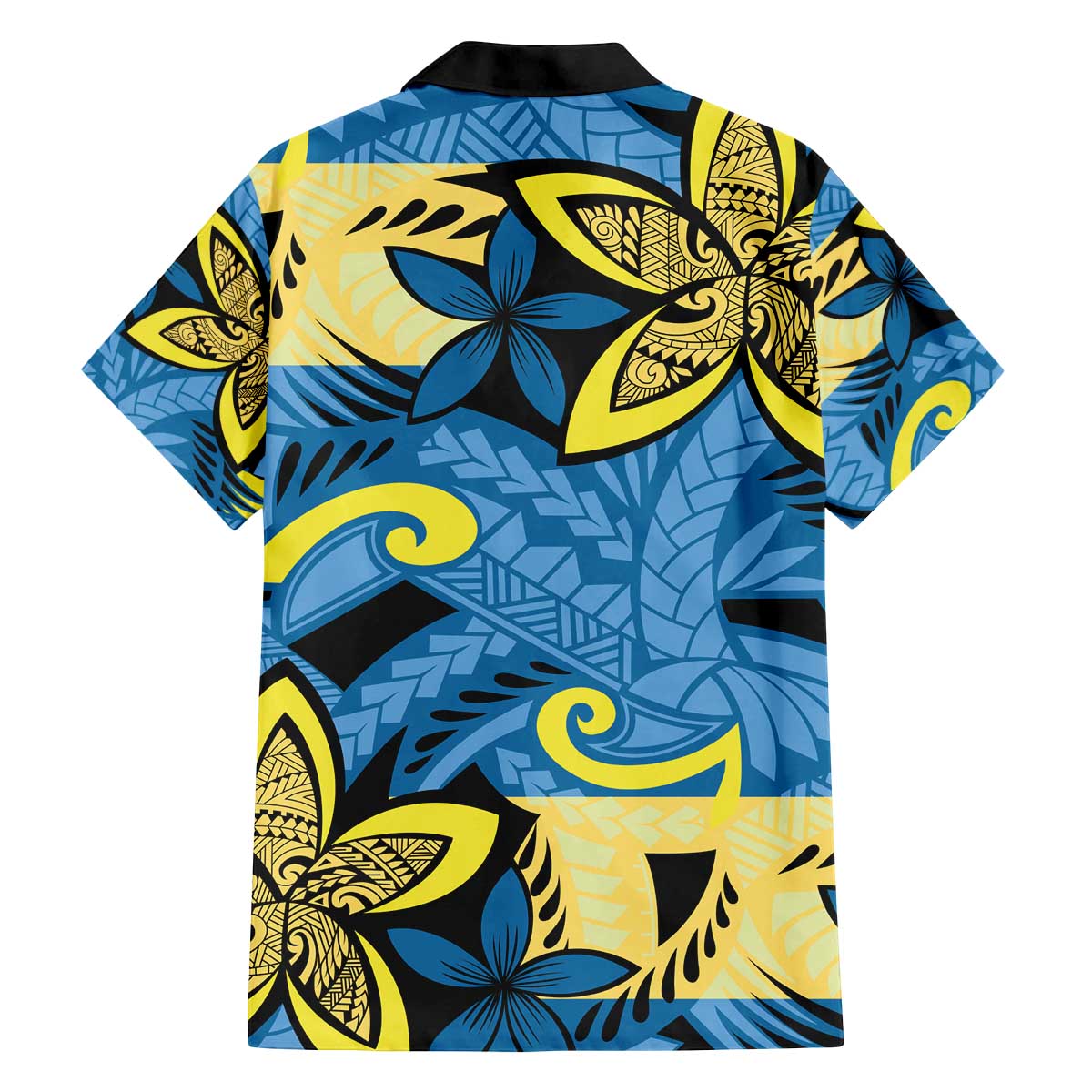Plumeria Polynesian Pattern Family Matching Off The Shoulder Long Sleeve Dress and Hawaiian Shirt Unique Fantasy Blue Yellow LT01 - Polynesian Pride