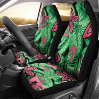 Plumeria Polynesian Pattern Car Seat Cover Unique Fantasy Green Pink LT01 - Polynesian Pride