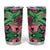 Plumeria Polynesian Pattern Tumbler Cup Unique Fantasy Green Pink