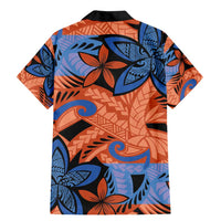 Plumeria Polynesian Pattern Family Matching Mermaid Dress and Hawaiian Shirt Unique Fantasy Orange Blue LT01 - Polynesian Pride