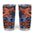 Plumeria Polynesian Pattern Tumbler Cup Unique Fantasy Orange Blue
