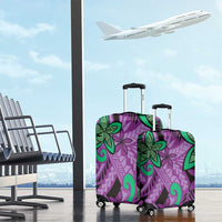 Plumeria Polynesian Pattern Luggage Cover Unique Fantasy Purple Green LT01 - Polynesian Pride