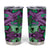 Plumeria Polynesian Pattern Tumbler Cup Unique Fantasy Purple Green