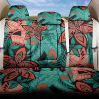 Plumeria Polynesian Pattern Back Car Seat Cover Unique Fantasy Teal Orange LT01 One Size Teal - Polynesian Pride