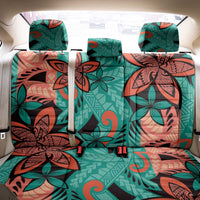 Plumeria Polynesian Pattern Back Car Seat Cover Unique Fantasy Teal Orange LT01 - Polynesian Pride