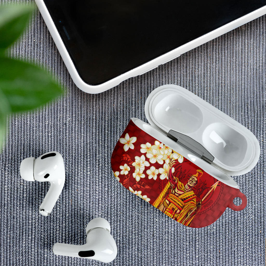 Hawaii King Kamehameha AirPods Case Plumeria Lauhala Pattern